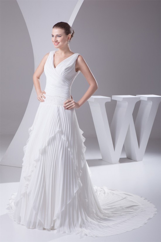 V-Neck A-Line Chiffon Silk like Satin Illusion Sleeves Reception Wedding Dresses 2030508 V-Neck A-Line Chiffon Silk like Satin Illusion Sleeves Reception Wedding Dresses 2030508