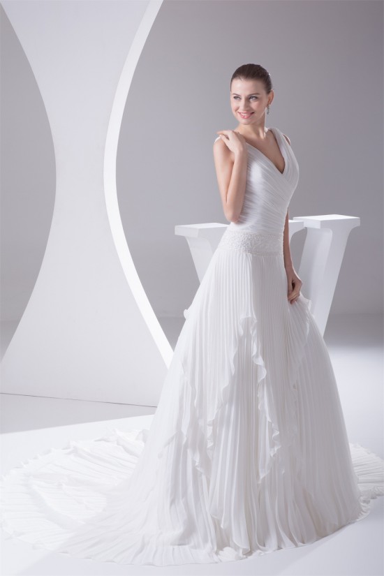 V-Neck A-Line Chiffon Silk like Satin Illusion Sleeves Reception Wedding Dresses 2030508 V-Neck A-Line Chiffon Silk like Satin Illusion Sleeves Reception Wedding Dresses 2030508