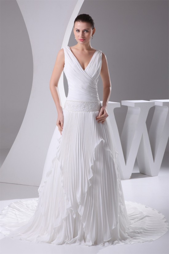 V-Neck A-Line Chiffon Silk like Satin Illusion Sleeves Reception Wedding Dresses 2030508 V-Neck A-Line Chiffon Silk like Satin Illusion Sleeves Reception Wedding Dresses 2030508