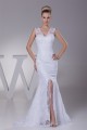 Mermaid/Trumpet V-Neck Sleeveless Satin Lace Best Wedding Dresses 2030510 Mermaid/Trumpet V-Neck Sleeveless Satin Lace Best Wedding Dresses 2030510
