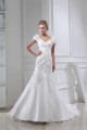 V-Neck Mermaid/Trumpet Sleeveless Satin Lace Organza Wedding Dresses 2030511