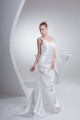 V-Neck Sheath/Column Taffeta Illusion Sleeves New Arrival Wedding Dresses 2030512