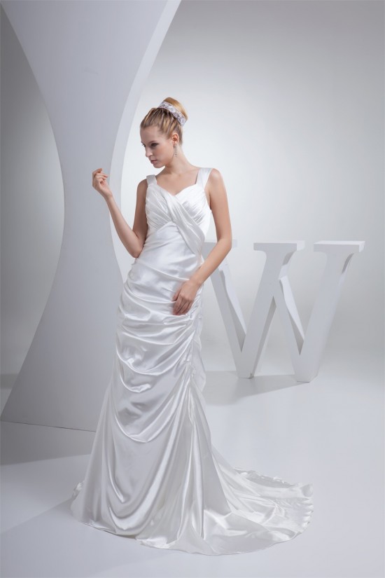 V-Neck Sheath/Column Taffeta Illusion Sleeves New Arrival Wedding Dresses 2030512