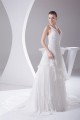Wholesale A-Line V-Neck Chiffon Satin Sleeveless Best Wedding Dresses 2030514
