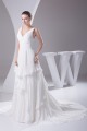 Wholesale A-Line V-Neck Chiffon Satin Sleeveless Best Wedding Dresses 2030514