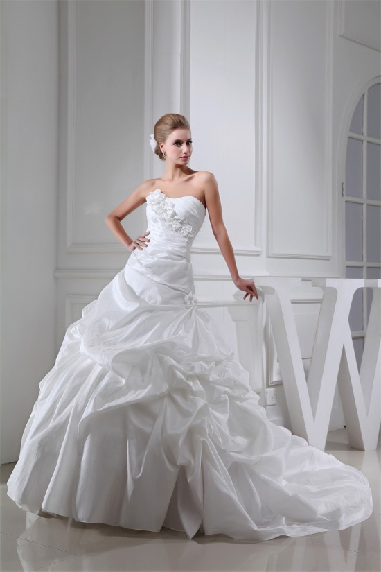 Wholesale Sweetheart Taffeta Sleeveless A-Line Wedding Dresses 2030515