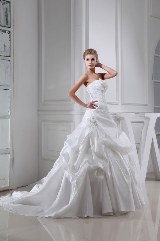 Wholesale Sweetheart Taffeta Sleeveless A-Line Wedding Dresses 2030515
