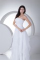 Wonderful A-Line Strapless Satin Organza Sleeveless Wedding Dresses 2030516