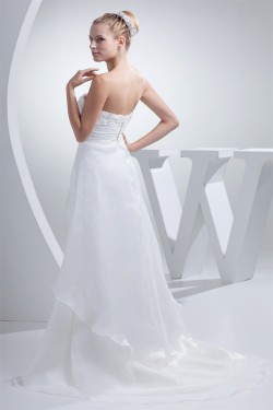 Wonderful A-Line Strapless Satin Woth Satin Wedding Dresses 2030517