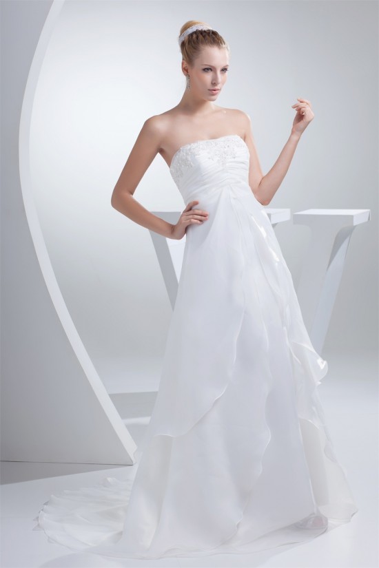 Wonderful A-Line Strapless Satin Woth Satin Wedding Dresses 2030517 Wonderful A-Line Strapless Satin Woth Satin Wedding Dresses 2030517