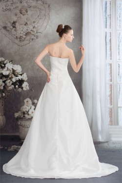 Wonderful A-Line Taffeta Strapless Sleeveless Wedding Dresses 2030518
