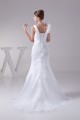 Wonderful Lace Organza Taffeta Mermaid/Trumpet Lace V-Neck Wedding Dresses 2030519