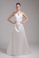 Wonderful Satin Sleeveless Halter A-Line Bead Wedding Dresses 2030522