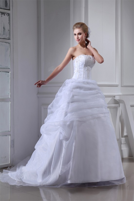 Wonderful Sleeveless Square Satin Organza Ball Gown Wedding Dresses 2030524 Wonderful Sleeveless Square Satin Organza Ball Gown Wedding Dresses 2030524