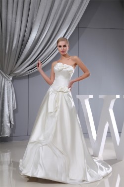Wonderful Sweetheart Satin A-Line Sleeveless Wedding Dresses 2030526