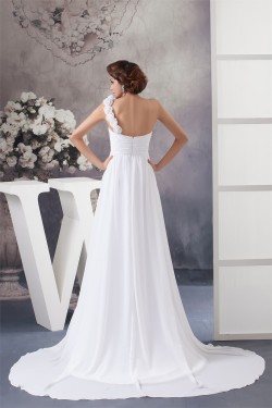 A-Line Chiffon One-Shoulder Most Beautiful Wedding Dresses Maternity Wedding Dresses 2030528