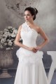 A-Line Chiffon Satin Sleeveless One-Shoulder Most Beautiful Wedding Dresses 2030529 A-Line Chiffon Satin Sleeveless One-Shoulder Most Beautiful Wedding Dresses 2030529