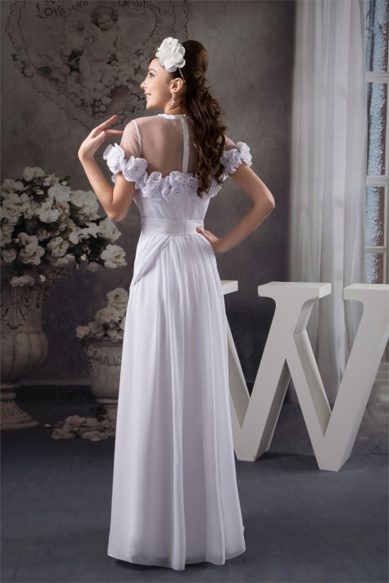 A-Line Floor-Length Chiffon Silk like Satin Fine Netting Wedding Dresses 2030531 A-Line Floor-Length Chiffon Silk like Satin Fine Netting Wedding Dresses 2030531