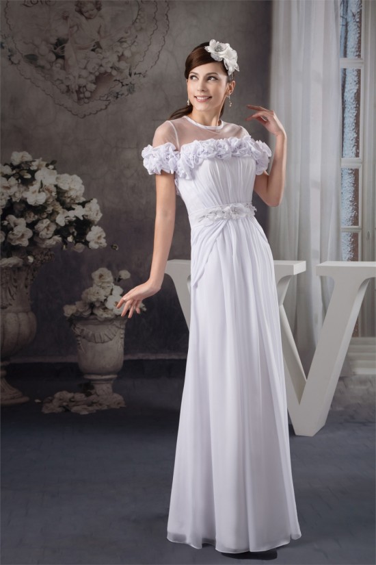 A-Line Floor-Length Chiffon Silk like Satin Fine Netting Wedding Dresses 2030531 A-Line Floor-Length Chiffon Silk like Satin Fine Netting Wedding Dresses 2030531