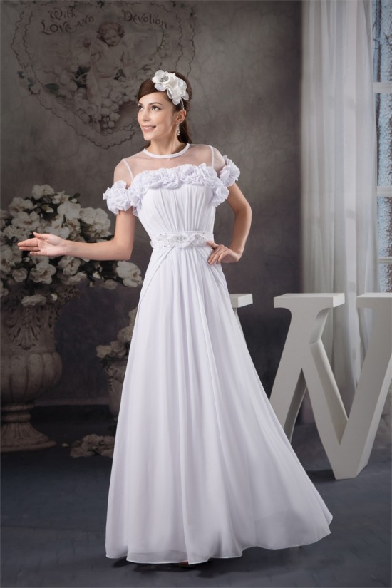 A-Line Floor-Length Chiffon Silk like Satin Fine Netting Wedding Dresses 2030531 A-Line Floor-Length Chiffon Silk like Satin Fine Netting Wedding Dresses 2030531