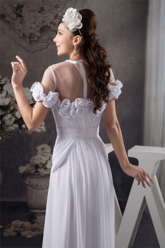 A-Line Floor-Length Chiffon Silk like Satin Fine Netting Wedding Dresses 2030531 A-Line Floor-Length Chiffon Silk like Satin Fine Netting Wedding Dresses 2030531