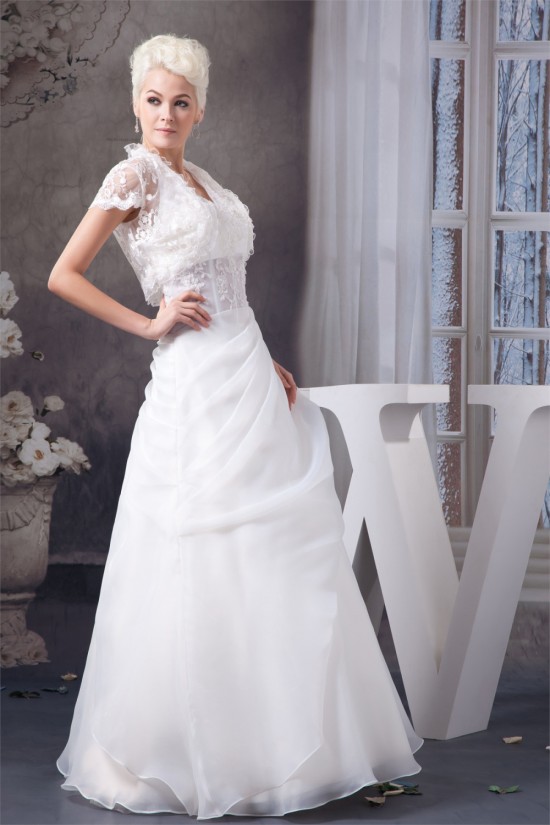 A-Line Halter Satin Lace Sleeveless Wedding Dresses with Jacket 2030532 A-Line Halter Satin Lace Sleeveless Wedding Dresses with Jacket 2030532