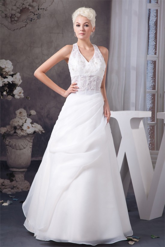 A-Line Halter Satin Lace Sleeveless Wedding Dresses with Jacket 2030532 A-Line Halter Satin Lace Sleeveless Wedding Dresses with Jacket 2030532