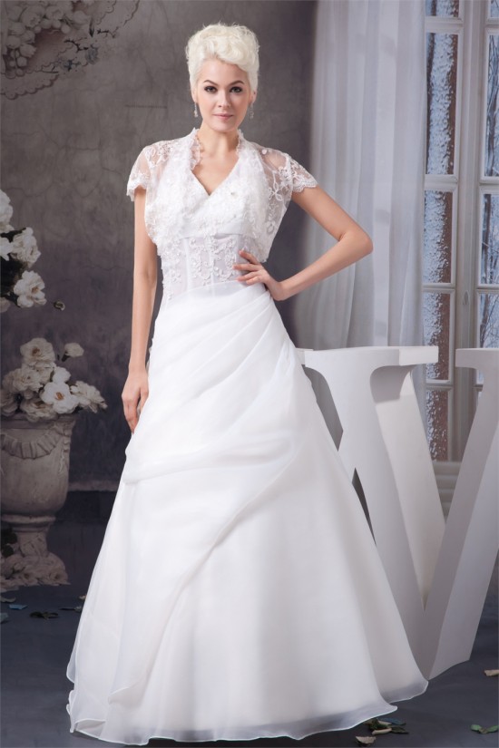 A-Line Halter Satin Lace Sleeveless Wedding Dresses with Jacket 2030532 A-Line Halter Satin Lace Sleeveless Wedding Dresses with Jacket 2030532