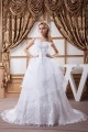 A-Line One-Shoulder Satin Sleeveless Lace Wedding Dresses 2030533