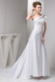 A-Line One-Shoulder Sleeveless Satin Taffeta Sweet Wedding Dresses 2030534