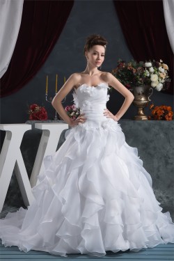 A-Line Satin Sweetheart Sleeveless Most Beautiful Wedding Dresses 2030536
