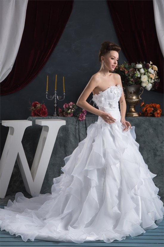 A-Line Satin Sweetheart Sleeveless Most Beautiful Wedding Dresses 2030536