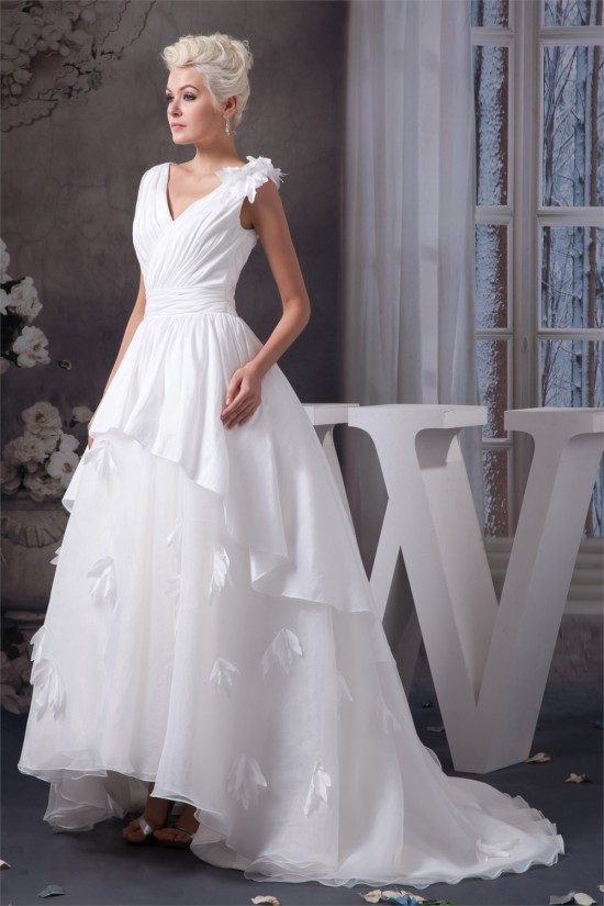 A-Line Satin Taffeta Sleeveless V-Neck Wedding Dresses 2030537 A-Line Satin Taffeta Sleeveless V-Neck Wedding Dresses 2030537