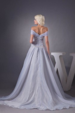 A-Line Sleeveless Off-the-Shoulder Most Beautiful Wedding Dresses 2030539