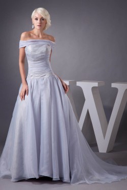 A-Line Sleeveless Off-the-Shoulder Most Beautiful Wedding Dresses 2030539