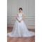 A-Line Sleeveless Off-the-Shoulder Satin Organza Lace Wedding Dresses 2030540