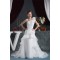 A-Line Sleeveless One-Shoulder Satin Satin Organza Sweet Wedding Dresses 2030541