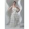 A-Line Sleeveless Satin Lace Organza Strapless Embellished Wedding Dresses 2030543