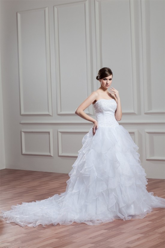 A-Line Sleeveless Satin Organza Soft Sweetheart Beaded Wedding Dresses 2030544 A-Line Sleeveless Satin Organza Soft Sweetheart Beaded Wedding Dresses 2030544