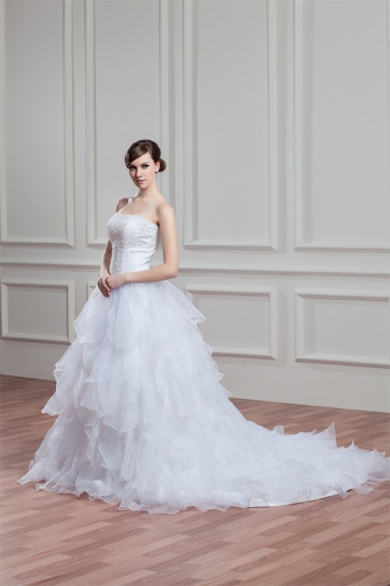 A-Line Sleeveless Satin Organza Soft Sweetheart Beaded Wedding Dresses 2030544 A-Line Sleeveless Satin Organza Soft Sweetheart Beaded Wedding Dresses 2030544