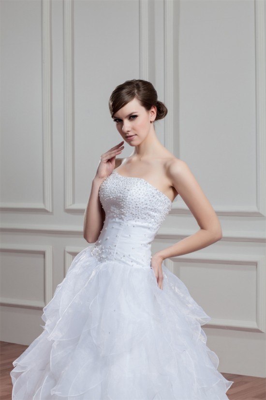 A-Line Sleeveless Satin Organza Soft Sweetheart Beaded Wedding Dresses 2030544 A-Line Sleeveless Satin Organza Soft Sweetheart Beaded Wedding Dresses 2030544