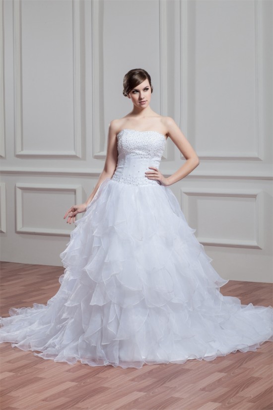 A-Line Sleeveless Satin Organza Soft Sweetheart Beaded Wedding Dresses 2030544 A-Line Sleeveless Satin Organza Soft Sweetheart Beaded Wedding Dresses 2030544