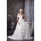 A-Line Sleeveless Satin Taffeta One-Shoulder Lace Wedding Dresses 2030545