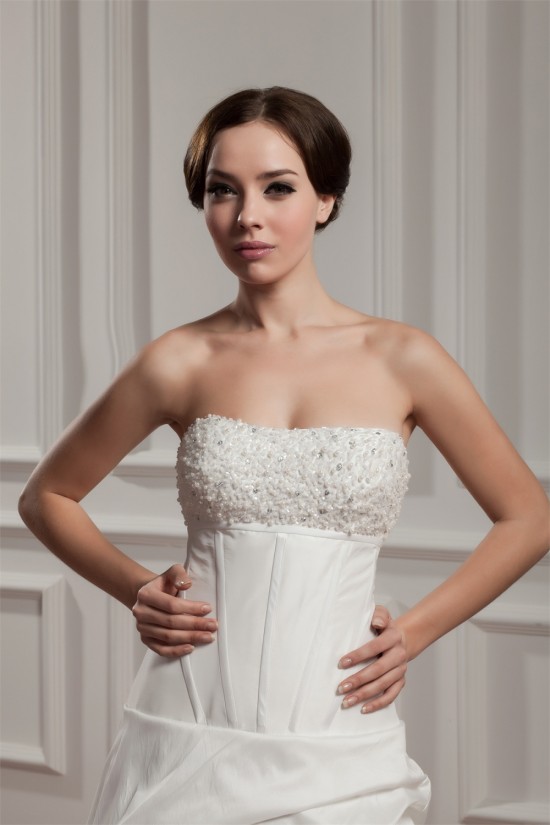 A-Line Sleeveless Satin Taffeta Sweetheart Sweet Wedding Dresses 2030547 A-Line Sleeveless Satin Taffeta Sweetheart Sweet Wedding Dresses 2030547