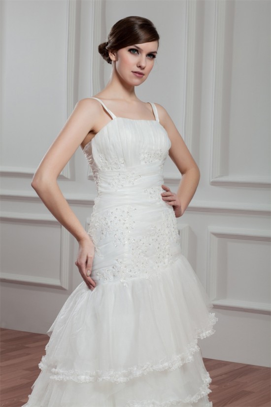 A-Line Sleeveless Spaghetti Straps Satin Organza New Arrival Wedding Dresses 2030549 A-Line Sleeveless Spaghetti Straps Satin Organza New Arrival Wedding Dresses 2030549