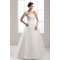 A-Line Sleeveless Strapless Satin Fine Netting Beaded Wedding Dresses 2030550