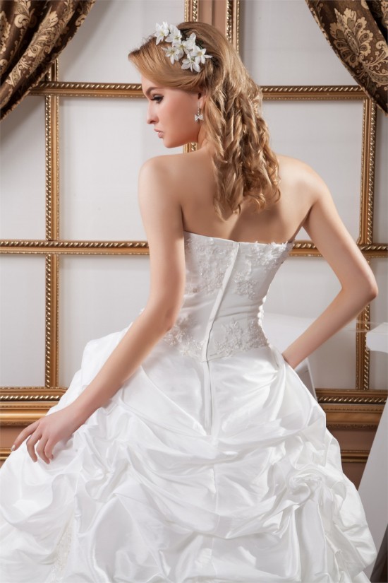 A-Line Sleeveless Strapless Satin Organza Sweet Wedding Dresses 2030552 A-Line Sleeveless Strapless Satin Organza Sweet Wedding Dresses 2030552
