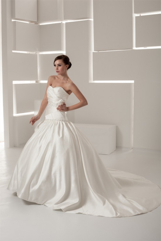 A-Line Sleeveless Sweetheart Satin Taffeta Beaded Wedding Dresses 2030555 A-Line Sleeveless Sweetheart Satin Taffeta Beaded Wedding Dresses 2030555