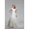 A-Line Sleeveless V-Neck Satin Organza New Arrival Wedding Dresses 2030556