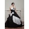 A-Line Strapless Brush Sweep Train Handmade Flowers Wedding Dresses 2030558